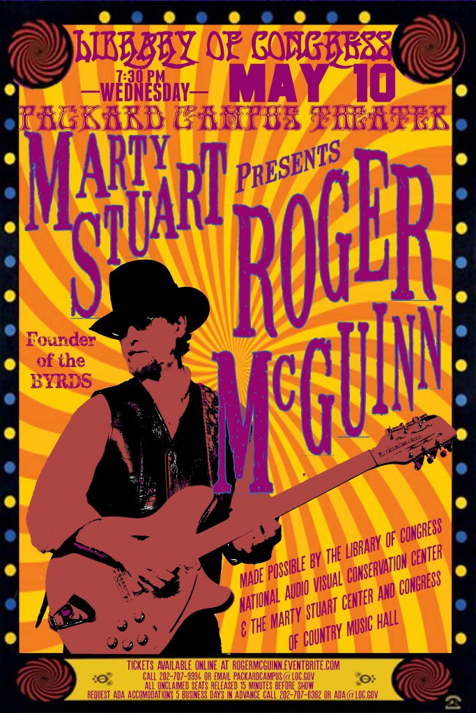 MARTY STUART HOSTS ROGER MCGUINN OF THE BYRDS AT THE LIBRARY OF CONGRESS